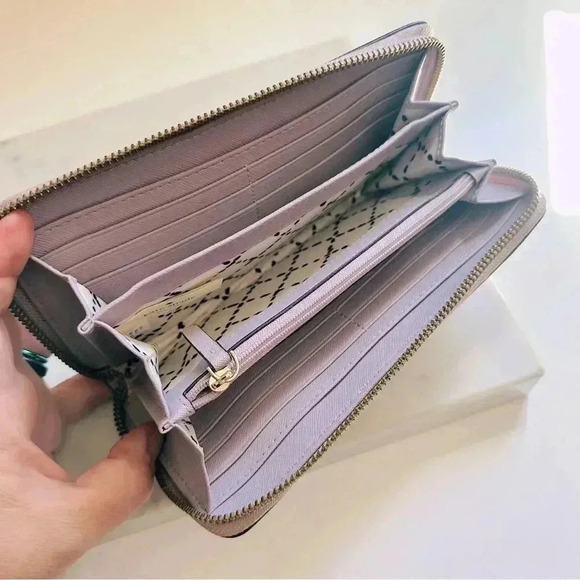 Kate Spade Laurel Way Neda Saffiano Leather Large Zip Around Wallet -Dusty Peony - Picture 5 of 10